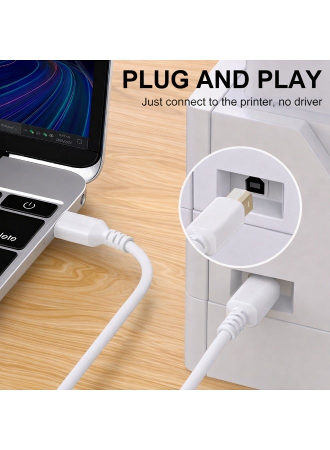 CABLE CONV USB C Printer Cable 1m USB C to Printer Cable USB C to B, Scanner Cable Printer Cable to USB C MIDI Cable for Yamaha Casio Digital Piano MIDI Controller DJ Controller, 1M - Image 3